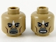 Part No: 3626pb2627  Name: Minifigure, Head Dual Sided Alien White Diamond, Cheek Lines, Neutral / Angry Pattern