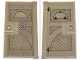 Lego part: Door 1 x 4 x 6 with Stud Handle with Wood Grain and Swirls, Silver Knocker and Black Hinges Pattern on Both Sides (Stickers) - Set 21341