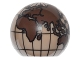 Part No: 61287pb006  Name: Cylinder Hemisphere 2 x 2 with Cutout with Europe, Africa, Asia, Australia Dark Brown Globe Pattern