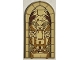 Part No: 65066pb06  Name: Glass for Door Frame 1 x 6 x 7 Arched with Notches and Rounded Pillars with Tan Bricks, Medium Nougat and Reddish Brown Gargoyle Statue Pattern (Sticker) - Set 76402