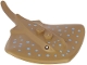 Part No: 67337pb01  Name: Manta Ray / Stingray with 2 Studs with Black Eyes and Bright Light Blue Dots Pattern
