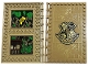 Part No: 69934pb010  Name: Tile, Modified 10 x 16 with Studs on Edges and Bar Handles with Hogwarts Herbology Class and Leaves, Climbing Plants, Hufflepuff Class, Flower Pots and Jar Pattern on Inside (Stickers) - Set 76384