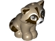 Part No: 77110pb01  Name: Raccoon, Friends with White Muzzle, Black Nose, Dark Brown Markings on Face, Ears and Tail Pattern