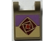 Part No: 80326pb032  Name: Flag 2 x 2 Square with Flared Edge with Red and Reddish Brown Geometric Rose on Medium Lavender and Tan Background Pattern on Both Sides (Stickers) - Set 43223