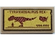 Part No: 87079pb1342  Name: Tile 2 x 4 with 'TYRANNOSAURUS REX', '68M-66M' and Silhouettes of T. rex and Minifigure Pattern (Sticker) - Set 76940