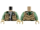 Part No: 973pb1050c01  Name: Torso SW Vest and Camouflage Shirt Pattern / Sand Green Arms / Tan Hands