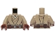 Part No: 973pb1480c01  Name: Torso SW Jedi Robe, Belt and Tan Undershirt Pattern (SW Stass Allie) / Dark Tan Arms / Reddish Brown Hands
