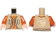 Part No: 973pb1713c01  Name: Torso Vest with Vertical Pockets, Dark Orange Undershirt and Bird Logo on Back Pattern (SW Ezra Bridger) / Dark Orange Arms / Light Nougat Hands