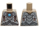 Part No: 973pb1718  Name: Torso Light Bluish Gray Scaled Armor, Copper Key Pendants and Blue Round Jewel (Chi) Pattern