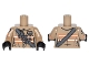 Part No: 973pb2422c01  Name: Torso Ghostbusters Jumpsuit Female with 'J.H.' ID Badge and Strap with Ammo Pattern / Dark Tan Arms with Ghostbusters Pattern / Black Hands