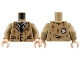 Lot ID: 399388480  Part No: 973pb4906c01  Name: Torso Jacket with Reddish Brown Scuffs and Hashmarks, Striped Shirt, Black Tie, Patch on Back Pattern / Dark Tan Arms / Light Nougat Hands