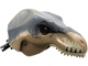 Part No: 98161c06pb02 Name: Dinosaur Head Tyrannosaurus rex with Dark Bluish Gray Top and Black Pin with Tan Teeth and Dark Tan Stripes Pattern Part No: 98161c06pb02 Name: Dinosaur Head Tyrannosaurus rex with Dark Bluish Gray Top and Black Pin with Tan Teeth and Dark Tan Stripes Pattern
