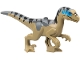 Part No: raptor18  Name: Dinosaur Raptor / Velociraptor with Dark Bluish Gray Back, Black Stripes, Dark Azure Markings