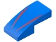 Part No: 11477pb217  Name: Slope, Curved 2 x 1 x 2/3 with 2 Red Stripes Pattern