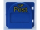 Part No: 2230c01pb03  Name: Duplo Door / Window Pane Mailbox 1 x 4 x 3 Raised with Flap with 'Post' and Trumpet Pattern