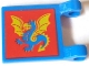 Part No: 2335px9  Name: Flag 2 x 2 Square with Red Square and Yellow / Blue Dragon Pattern