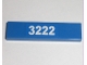 Part No: 2431pb0145  Name: Tile 1 x 4 with White '3222' Pattern (Sticker) - Set 3222