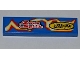 Part No: 2431pb0175L  Name: Tile 1 x 4 with 'Zoto Spiik' and 'SLIPPY RACING OIL' over Electric Spark Pattern Model Left Side (Sticker) - Set 8303