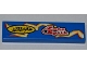 Part No: 2431pb0175R  Name: Tile 1 x 4 with 'Zoto Spiik' and 'SLIPPY RACING OIL' over Electric Spark Pattern Model Right Side (Sticker) - Set 8303