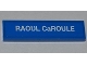 Part No: 2431pb0245  Name: Tile 1 x 4 with 'RAOUL CaROULE' Pattern (Sticker) - Set 9485