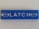 Part No: 2431pb0340  Name: Tile 1 x 4 with White 'LATCH' and Exclamation Marks in Triangles Pattern (Sticker) - Set 70816