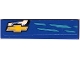 Lego part: Tile 1 x 4 with Medium Azure Stripes and Yellow and Silver Chevrolet Logo Pattern Model Right Side (Sticker) - Set 75891