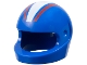 Part No: 2446pb59  Name: Minifigure, Headgear Helmet Motorcycle (Standard) with White Thick Stripe and Red Thin Stripes Pattern