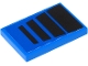 Part No: 26603pb092  Name: Tile 2 x 3 with 4 Black Trapezoids on Blue Background Pattern (Sticker) - Set 60260