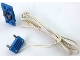 Part No: 2913c03  Name: Electric, Train Track Contact Base with Wire (97cm) with Blue Electric, Connector, 2-Way Male Rounded Wide Long with Cross-Cut Pins (2913 / bb0093bc01)