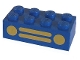 Lot ID: 393067352  Part No: 3001p11  Name: Brick 2 x 4 with Yellow Car Grille and Headlights, 2 Circles and 2 Horizontal Lines Pattern
