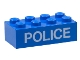 Lot ID: 236418895  Part No: 3001pb005  Name: Brick 2 x 4 with White 'POLICE' Thin Pattern
