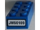 Part No: 3001pb178  Name: Brick 2 x 4 with 'JM60169' Pattern on End (Sticker) - Set 60169