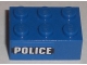 Part No: 3002pb13  Name: Brick 2 x 3 with 'POLICE' Black Line Pattern on Both Sides (Stickers) - Set 8196
