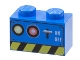 Part No: 3004px7  Name: Brick 1 x 2 with Switch, Lamps, and Danger Stripe Pattern