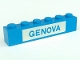 Part No: 3009pb019  Name: Brick 1 x 6 with Blue in White 'GENOVA' Pattern (Set 113)