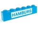 Part No: 3009pb021  Name: Brick 1 x 6 with Blue in White 'HAMBURG' Pattern (Set 113)
