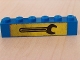 Lot ID: 394978488  Part No: 3009pb064  Name: Brick 1 x 6 with Black Wrench on Yellow Background Pattern (Sticker) - Set 6363
