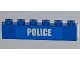 Part No: 3009pb164  Name: Brick 1 x 6 with White 'POLICE' Small Bold Narrow Font on Blue Pattern (Sticker) - Set 4441