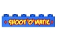 Part No: 3009pb200  Name: Brick 1 x 6 with 2 Red Diamonds and Yellow 'SHOOT'O'MATIC' Pattern (Sticker) - Set 76035