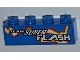 Part No: 3010pb138L  Name: Brick 1 x 4 with 'TEAM SUPER FLASH' and Electric Spark Pattern Model Left Side (Sticker) - Set 8303