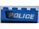 Part No: 3010pb153L  Name: Brick 1 x 4 with Black Air Intake and White 'POLICE' Pattern Model Left Side (Sticker) - Set 7970