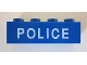 Part No: 3010pb182  Name: Brick 1 x 4 with White 'POLICE' Thin Font Pattern