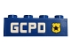 Part No: 3010pb275R  Name: Brick 1 x 4 with Yellow Badge with Black Star and 'GCPD' Pattern Model Right Side (Sticker) - Set 76120