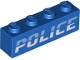 Part No: 3010pb332  Name: Brick 1 x 4 with Bright Light Blue and White 'POLICE' Pattern