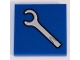 Part No: 3068pb0199  Name: Tile 2 x 2 with White Spanner Wrench / Screwdriver Pattern