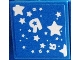 Part No: 3068pb0590  Name: Tile 2 x 2 with White Stars and Backwards Capital Letter R Pattern (Sticker) - Set 7848