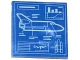 Part No: 3068pb0680  Name: Tile 2 x 2 with Space Shuttle Blueprint Pattern