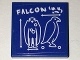 Lot ID: 340964500  Part No: 3068pb1024  Name: Tile 2 x 2 with Bird Blueprint and 'FALCON' Pattern (Sticker) - Set 70594