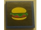 Part No: 3068pb1181  Name: Tile 2 x 2 with Krab Hamburger with Lettuce on Black Background Pattern (Sticker) - Set 4981