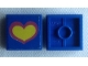 Part No: 3068pb1225  Name: Tile 2 x 2 with Pink and Yellow Heart on Blue Background Pattern (Sticker) - Set 275-1